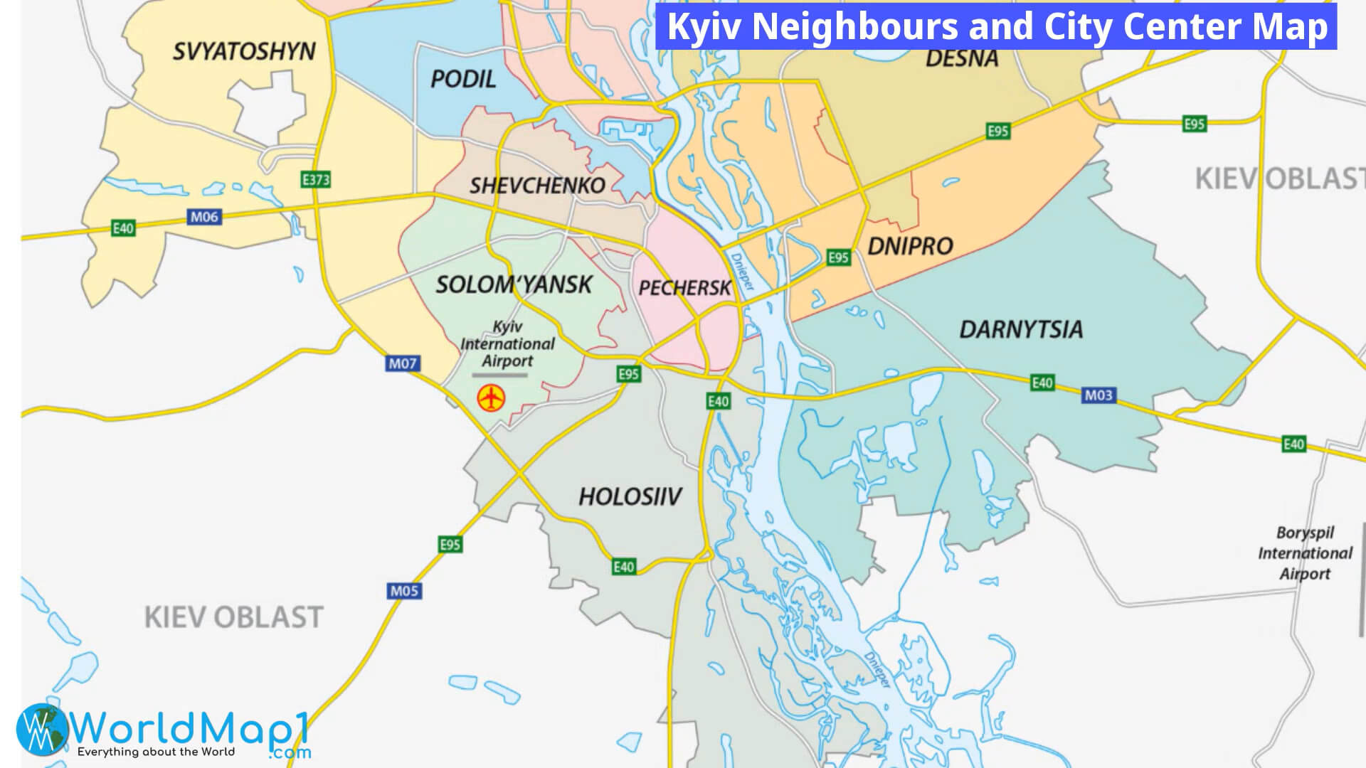 Karte des Stadtzentrums von Kiew
